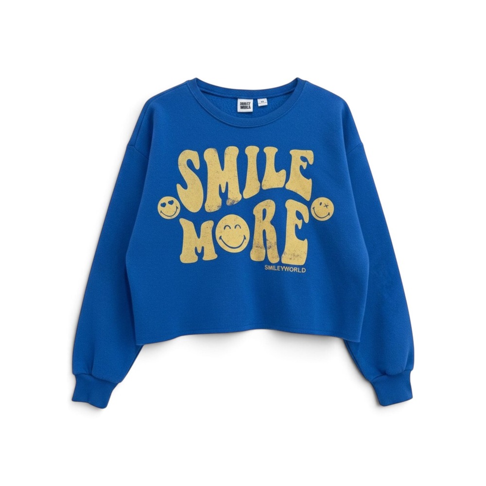 Grayson Threads SmileyWorld Cropped Sweatshirt Women XS Retro Dopamine Dressing